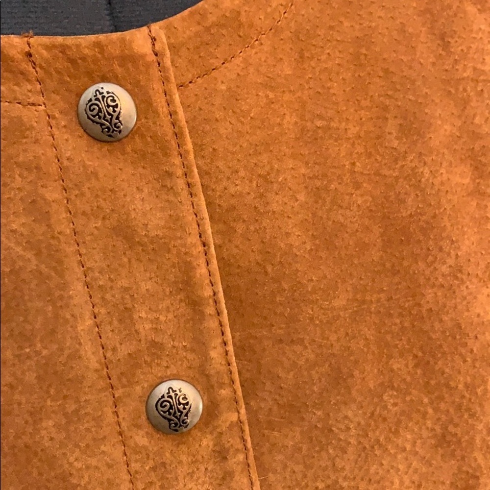 Dressbarn Collarless 3/4 Sleeve 100% Leather Coat Size XL - Picture 2 of 5